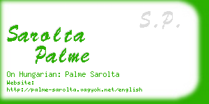 sarolta palme business card